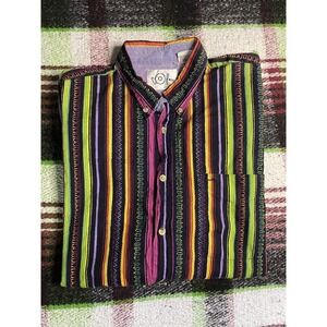 Core Mens Multi Color Western Style Luxury Button Down Shirt/sz Xl